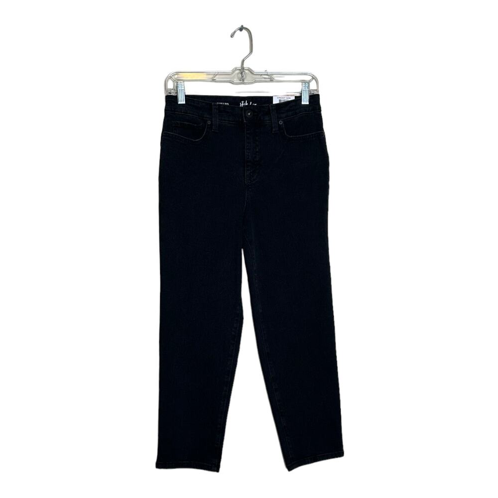 Style & Co black straight legs cropped stretch jeans size 2P